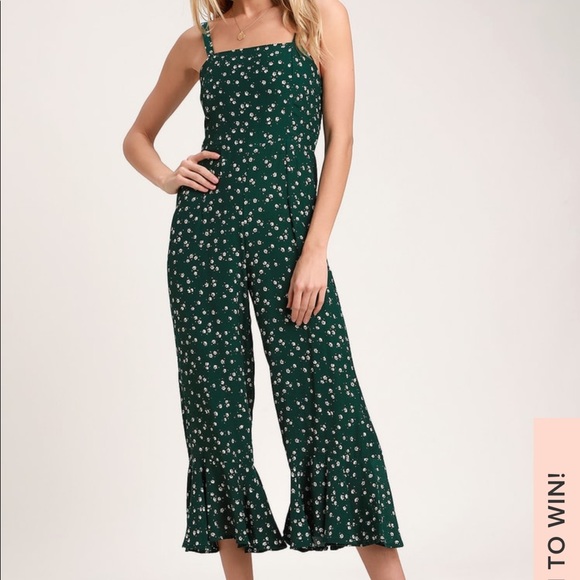 Faithfull the Brand Pants - Faithfull the Brand Lea Green Floral Jumpsuit
